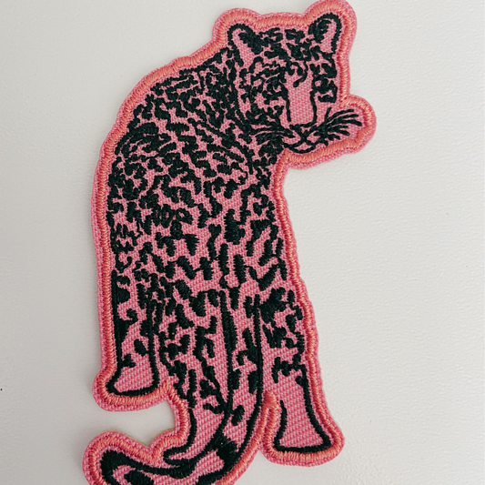 3" Mauve Leopard - Embroidered Hat Patch (3"H x 1.75"W)