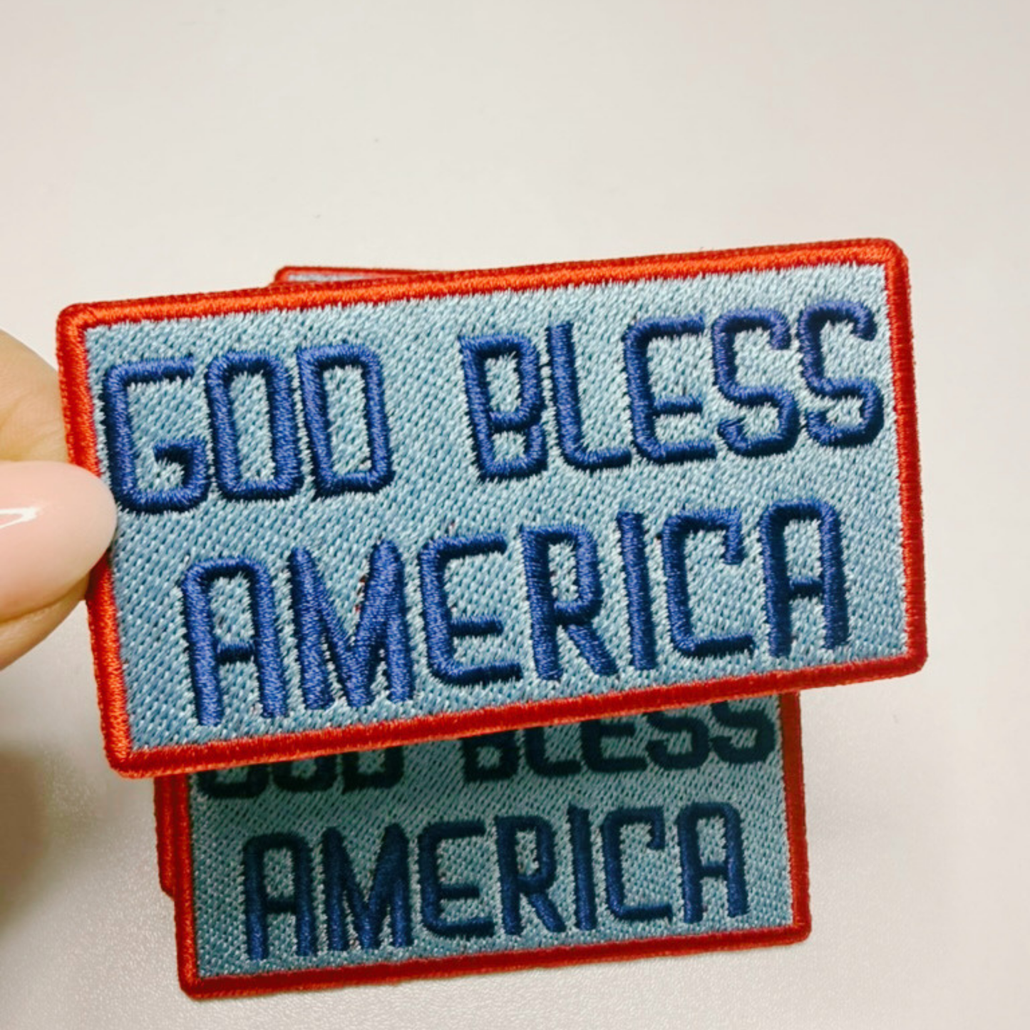 3" GOD BLESS AMERICA -  Embroidered Hat Patch