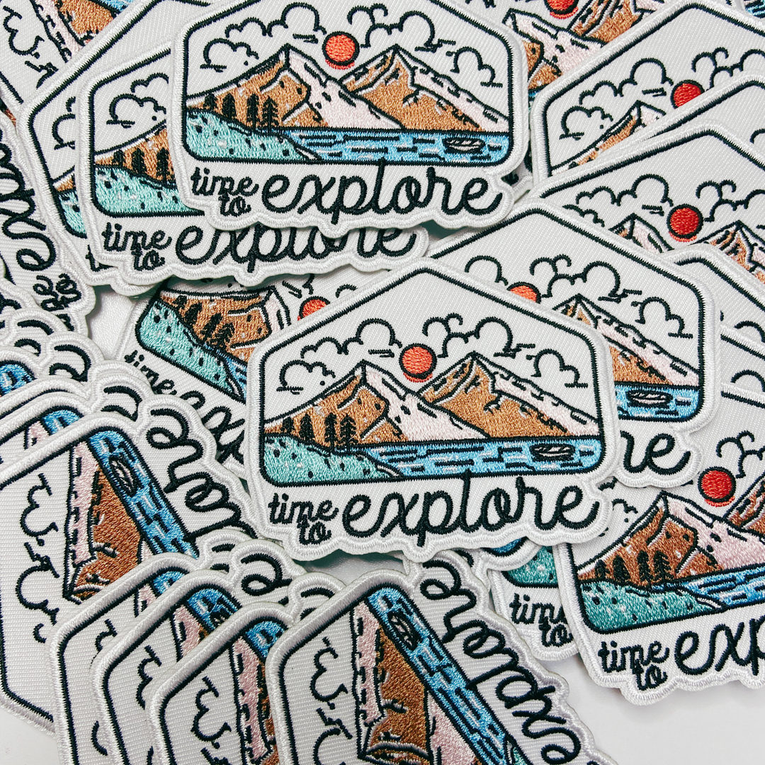 3" Time to EXPLORE - Embroidered Hat Patch