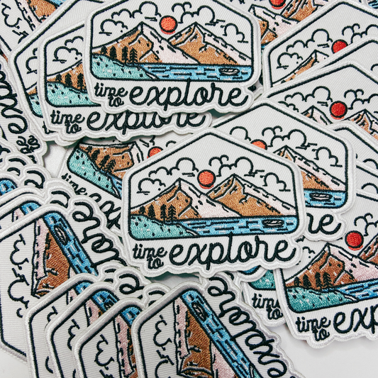3" Time to EXPLORE - Embroidered Hat Patch