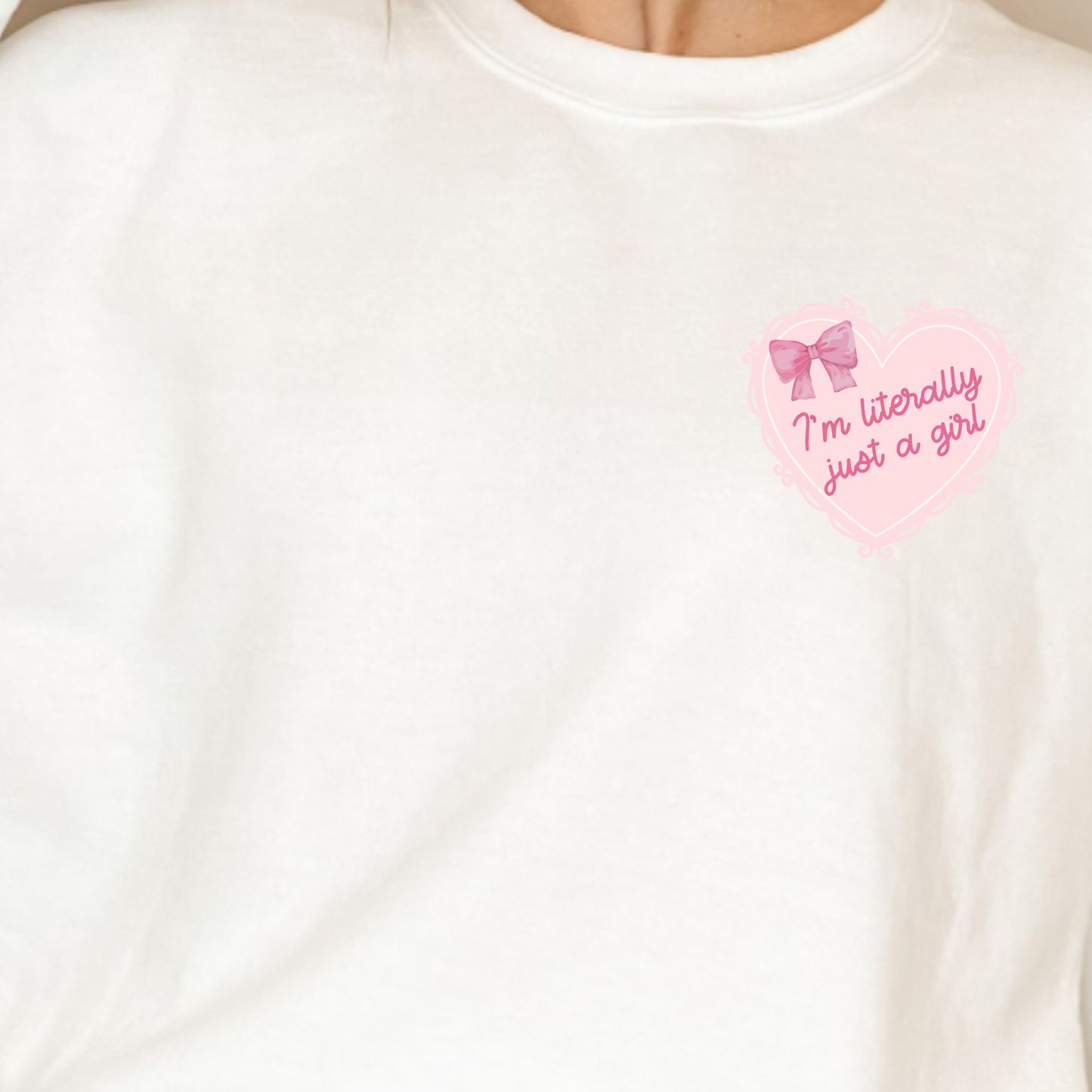 (Shirt not included) Literally Just a Girl Heart POCKET -  Matte Clear Film Transfer