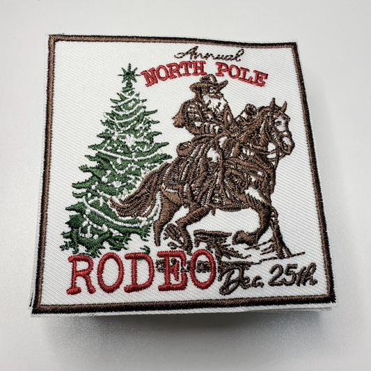3" North Pole RODEO -  Embroidered Hat Patch