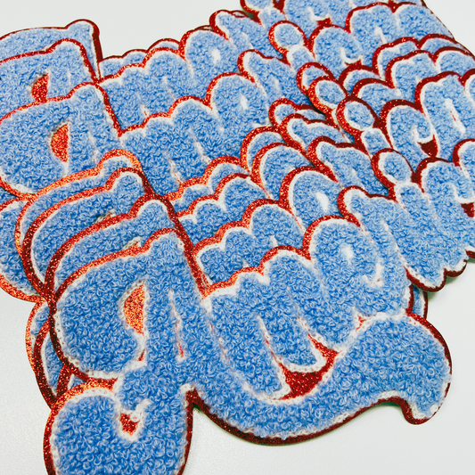 10.5" America Chenille Patch in Blue - Chenille Patch