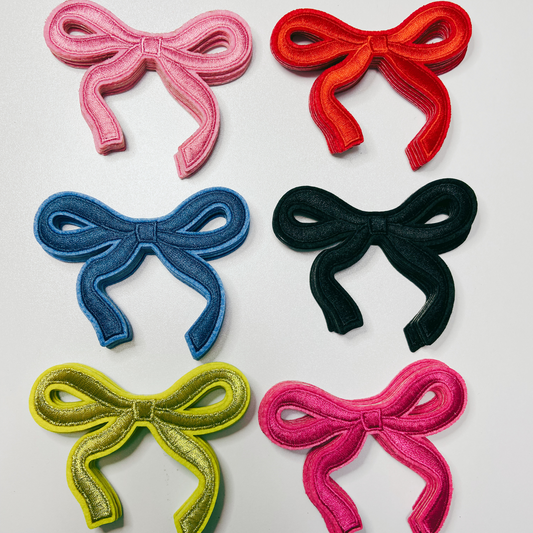 3.75" Embroidered Bows (Choose your color) - Embroidered Hat Patch