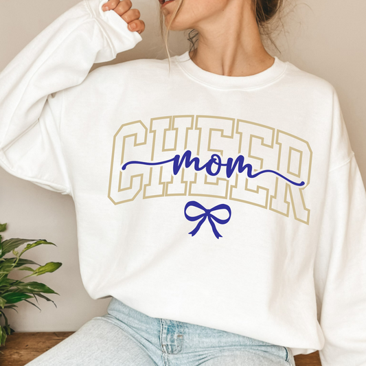 (shirt not included) CHEER MOM -  GLITTER  DTF TRANSFER ( COLD PEEL)