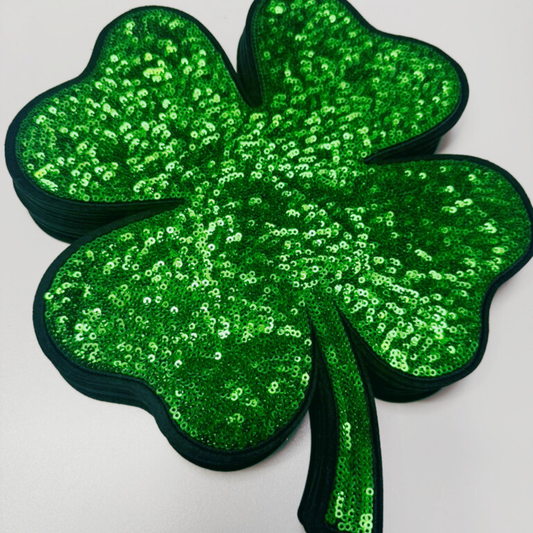 11” Four Leaf Clovers - Sequin Patch