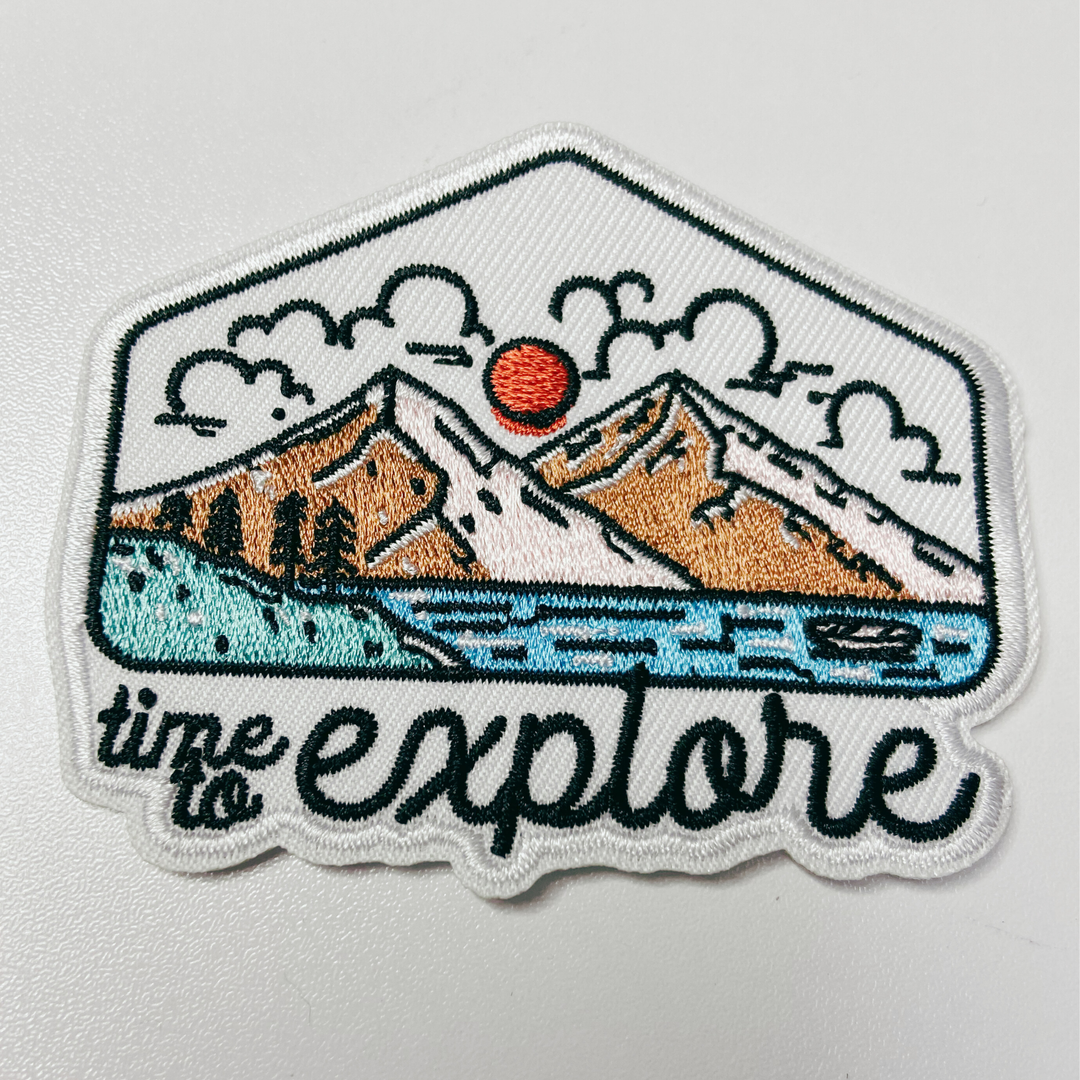 3" Time to EXPLORE - Embroidered Hat Patch