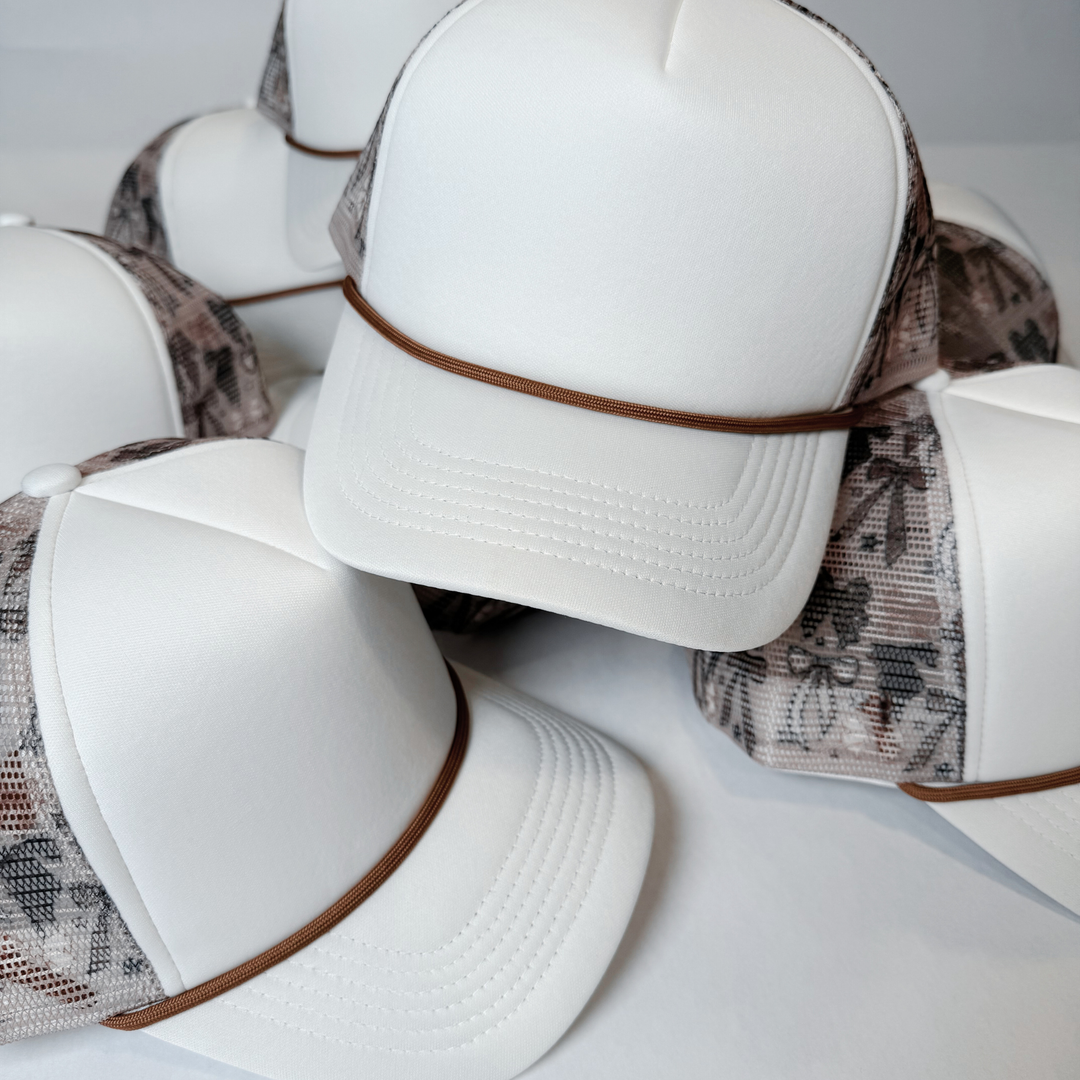 TEELUX - BOW TRUCKER HAT BLANK -  Neutral brown