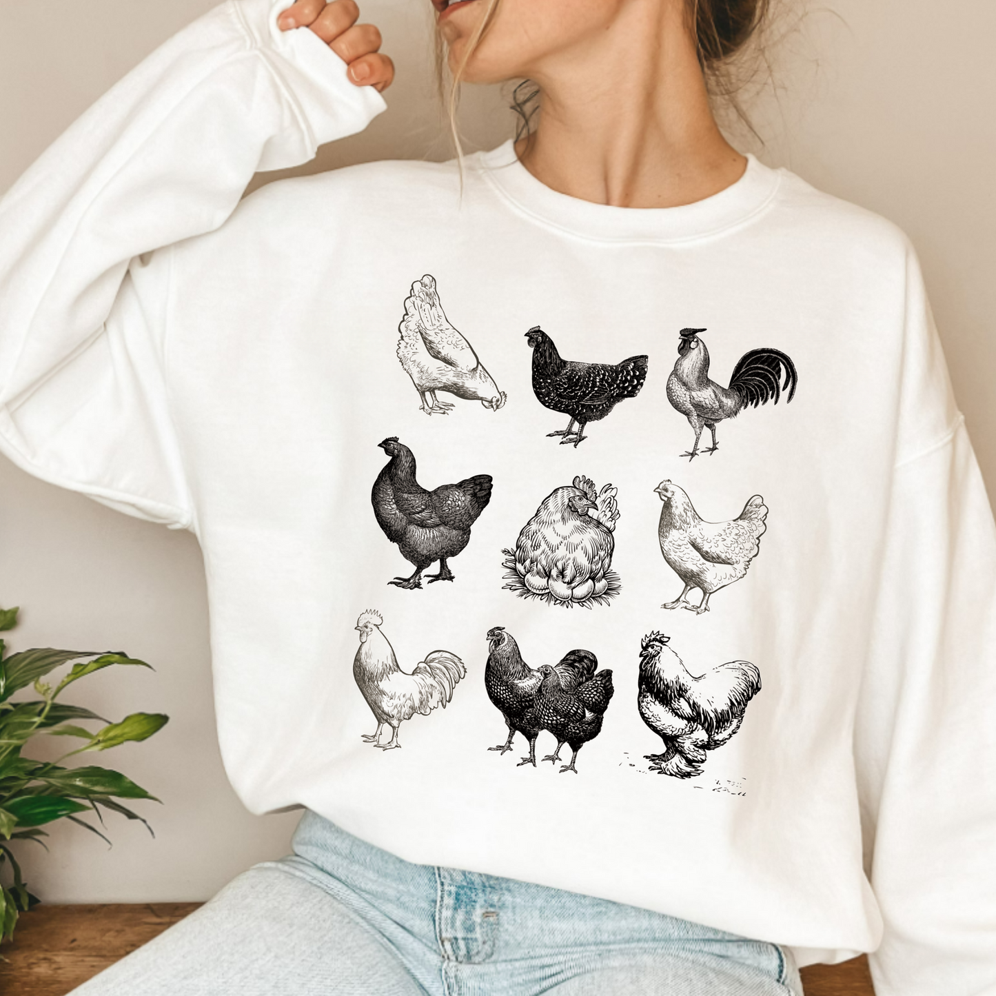 (shirt not included) Chickens - Matte Clear Film Transfer