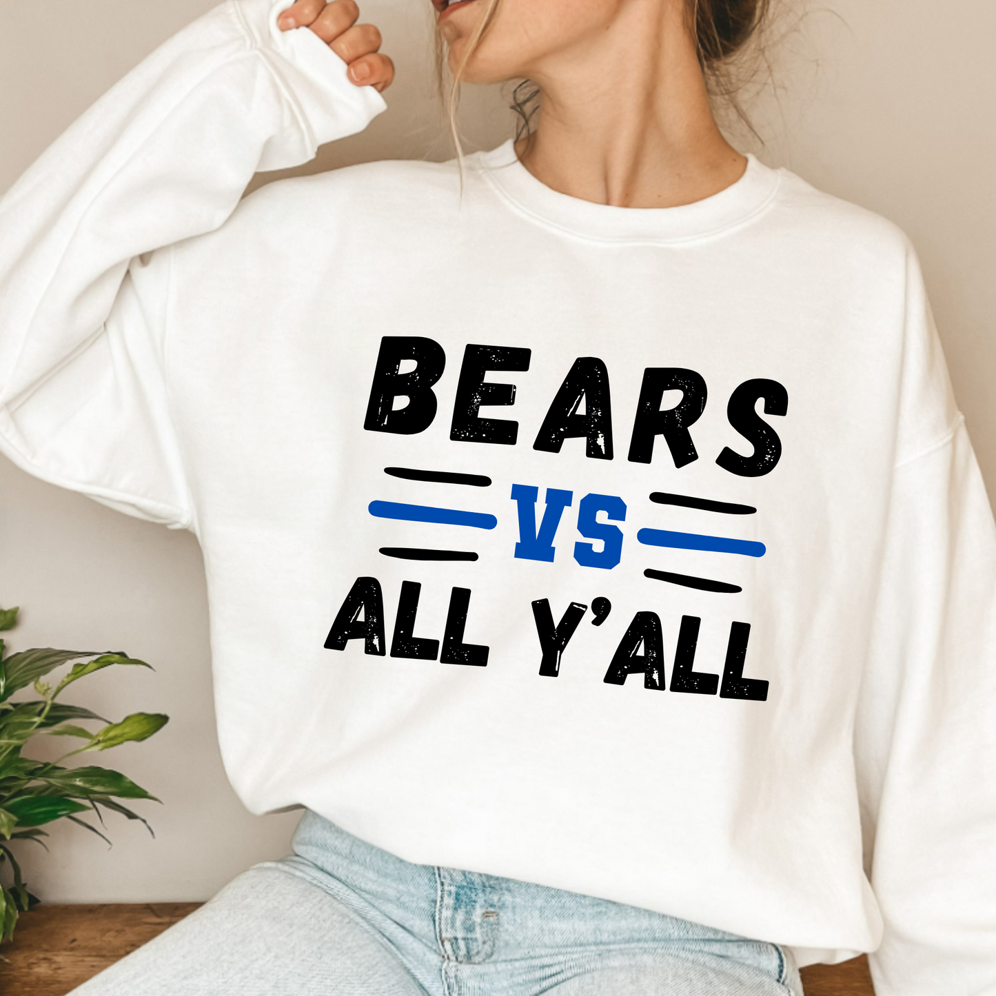 (shirt not included) BEARS vs ALL Y'ALL -  DTF TRANSFER  ( COLD PEEL)