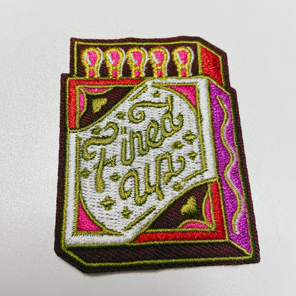 2.5" Fired Up Matchbox -  Embroidered Hat Patch