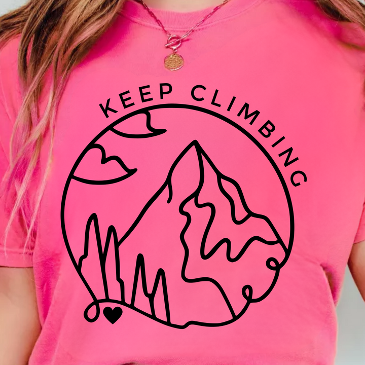 (shirt not included) Keep Climbing w/ Pocket size you can do hard things - Screen print Transfer
