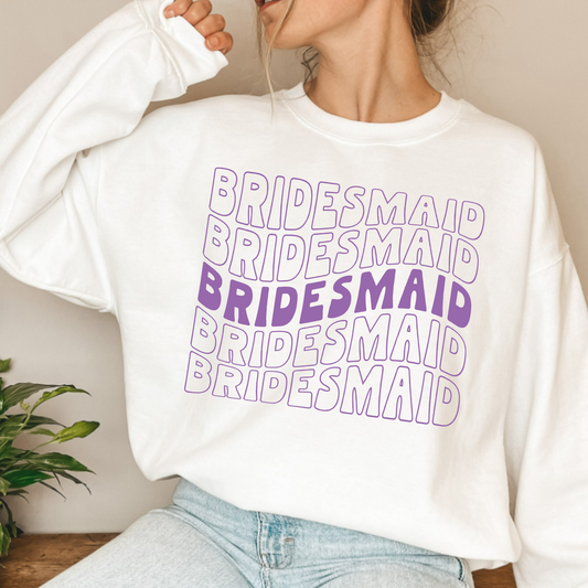 (shirt not included) Bridesmaid in Metallic Purple  - Screen print Transfer