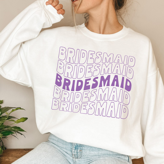 (shirt not included) Bridesmaid in Metallic Purple - Screen print Transfer
