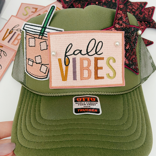 3.5" Fall Vibes - Embroidered Hat Patch