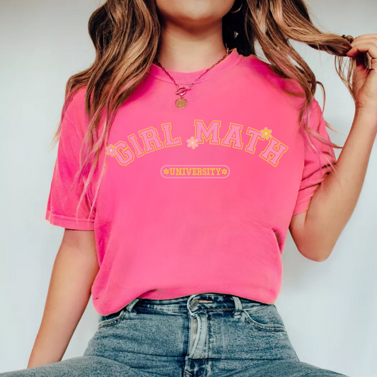 (shirt not included) GIRL MATH University - Matte Clear Film Transfer