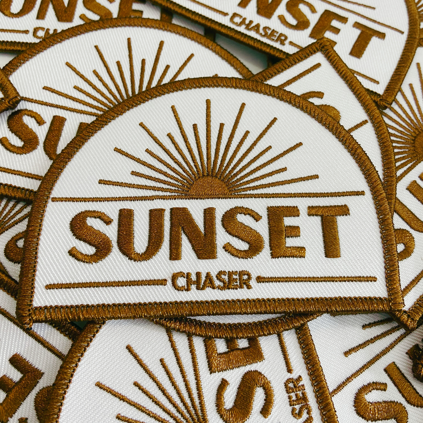 3.5" SUNSET Chaser -  Embroidered Hat Patch