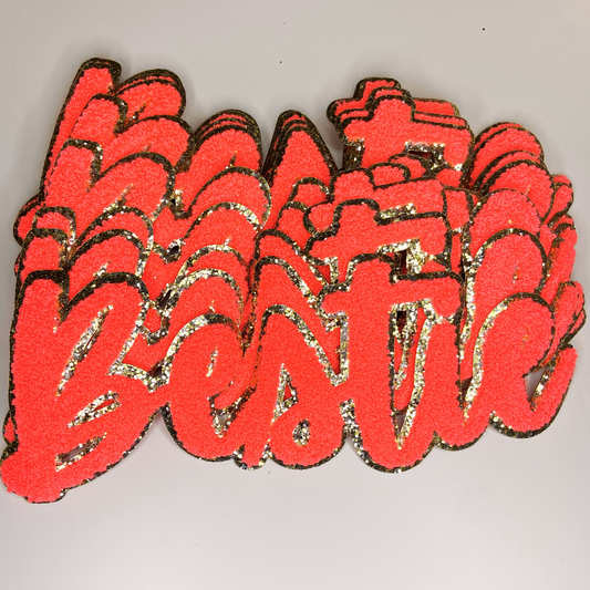 11” Bestie in Neon Pink  - Chenille Patch