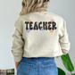 (shirt not included) Teacher w Flowers -  DTF Transfer ( HOT PEEL)