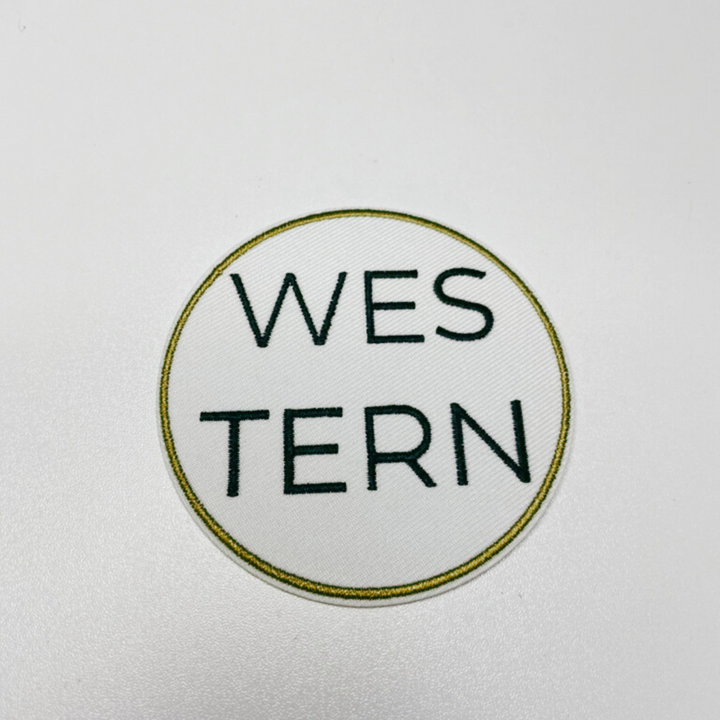 3" Round WES TERN - Embroidered Hat Patch