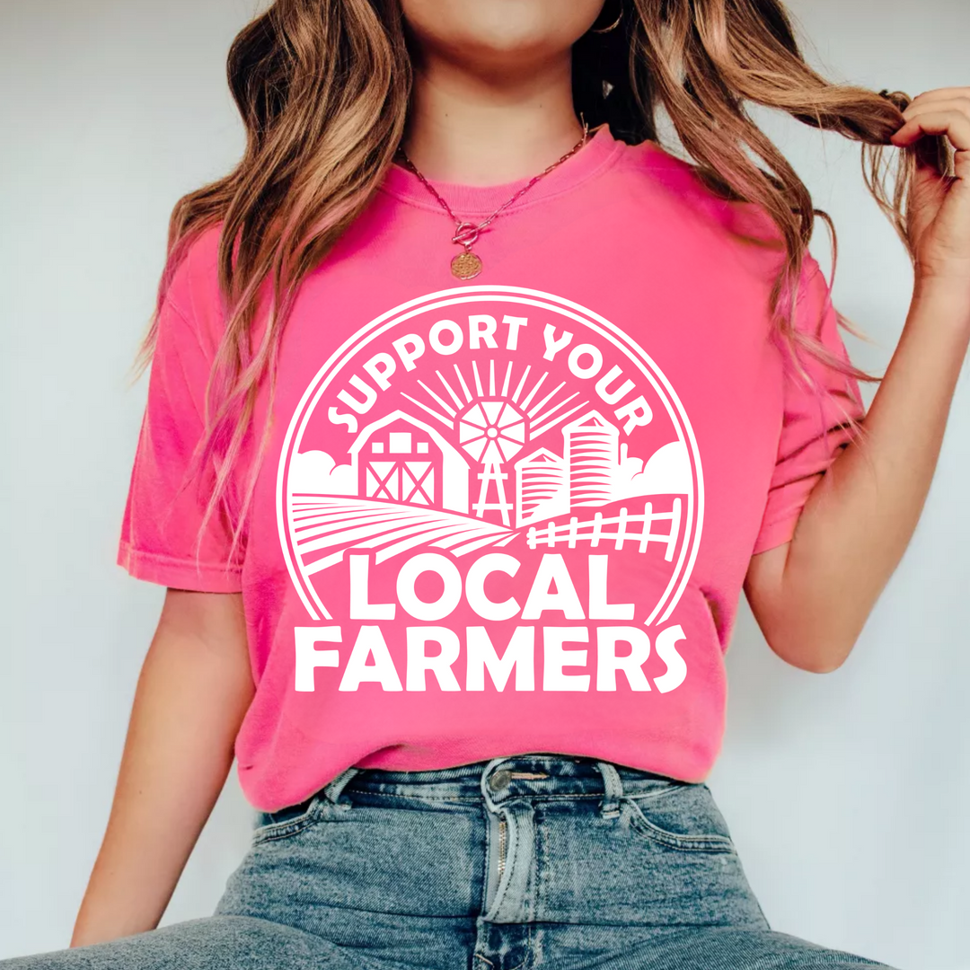 (Shirt not included) Support your LOCAL farmers in WHITE or BLACK  -  Screen print Transfer