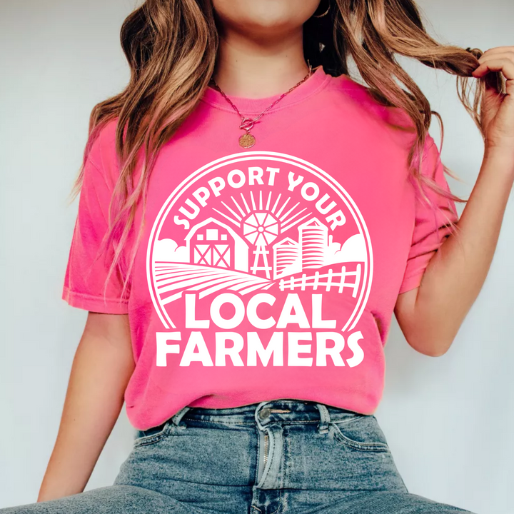 (Shirt not included) Support your LOCAL farmers in WHITE or BLACK  -  Screen print Transfer