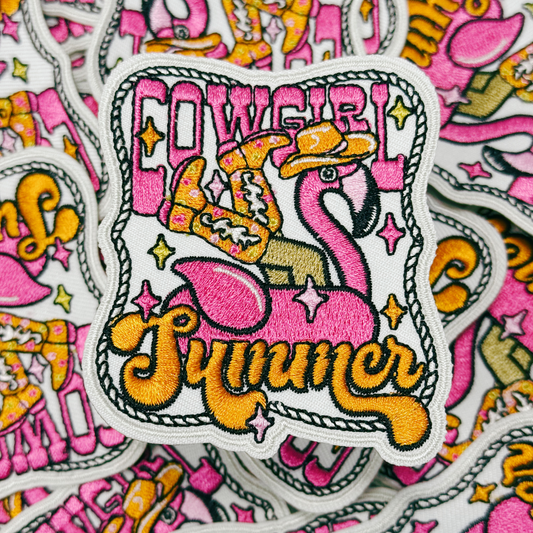 3" Cowgirl Summer - Embroidered Hat Patch