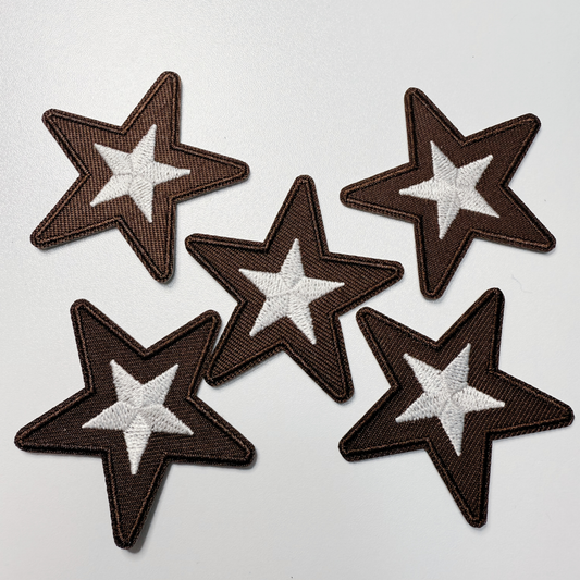2" Star in Brown - Embroidered Hat Patch