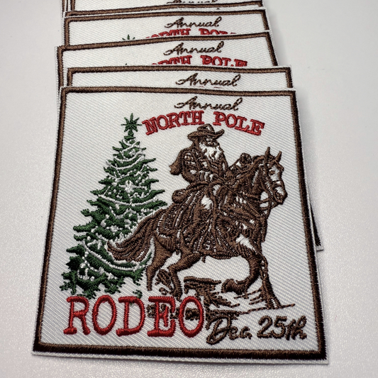 3" North Pole RODEO -  Embroidered Hat Patch