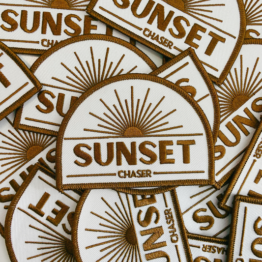 3.5" SUNSET Chaser - Embroidered Hat Patch
