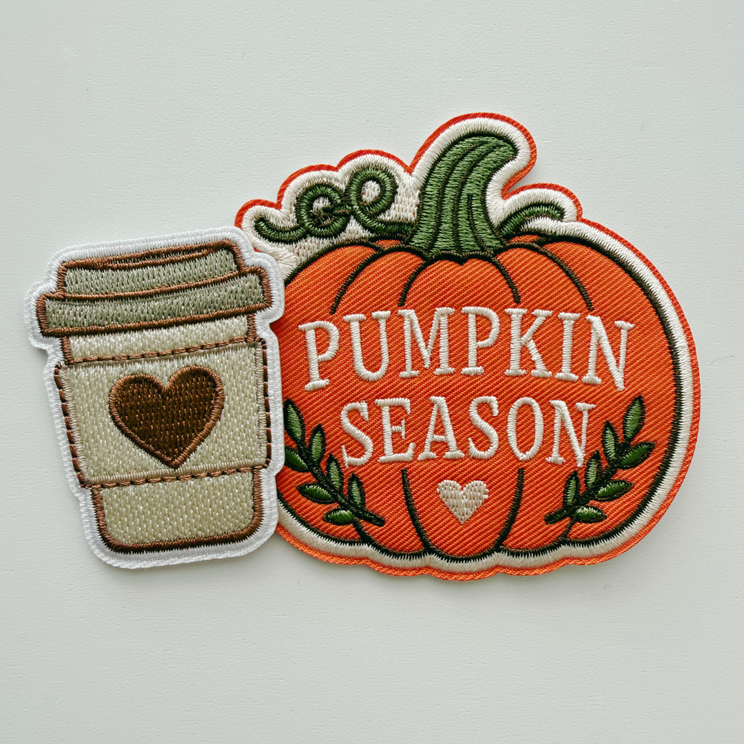 2" Coffee w heart -  Embroidered Patch