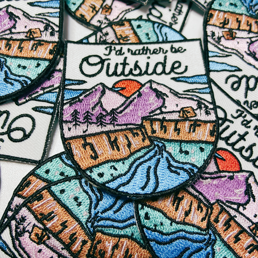 2.5" I'd Rather be OUTSIDE - Embroidered Hat Patch