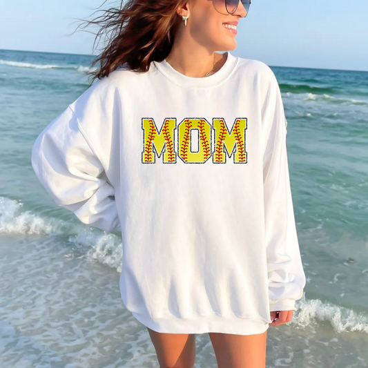 (shirt not included) MOM in Softball font  - Clear Film Transfer