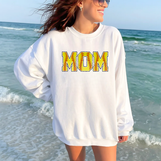 (shirt not included) MOM in Softball font - Clear Film Transfer