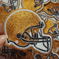 3" Football Helmet in Glittered Embroidered Patch - Hat patch