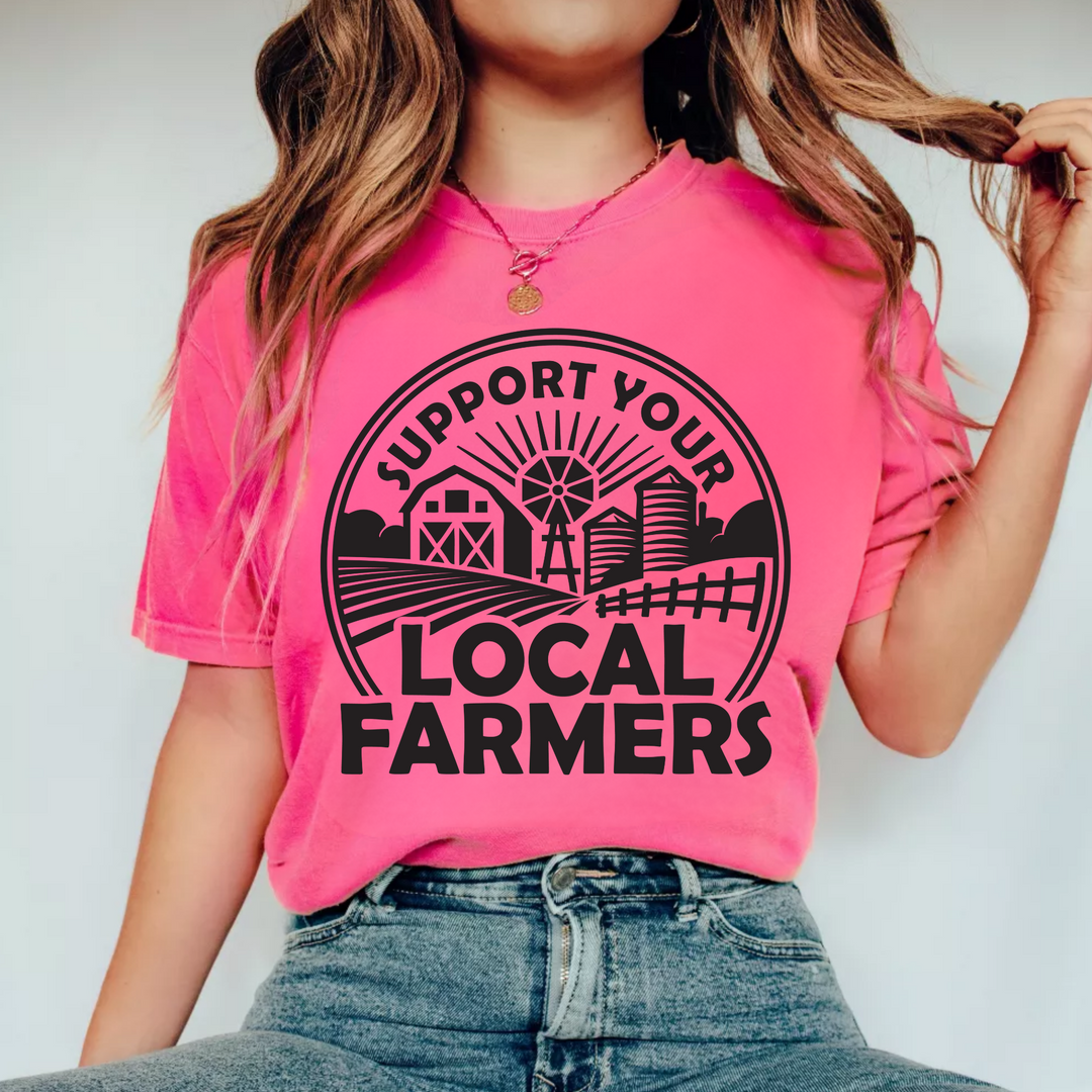 (Shirt not included) Support your LOCAL farmers in WHITE or BLACK  -  Screen print Transfer