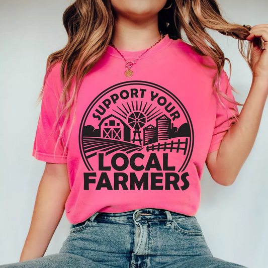 (Shirt not included) Support your LOCAL farmers in WHITE or BLACK  -  Screen print Transfer