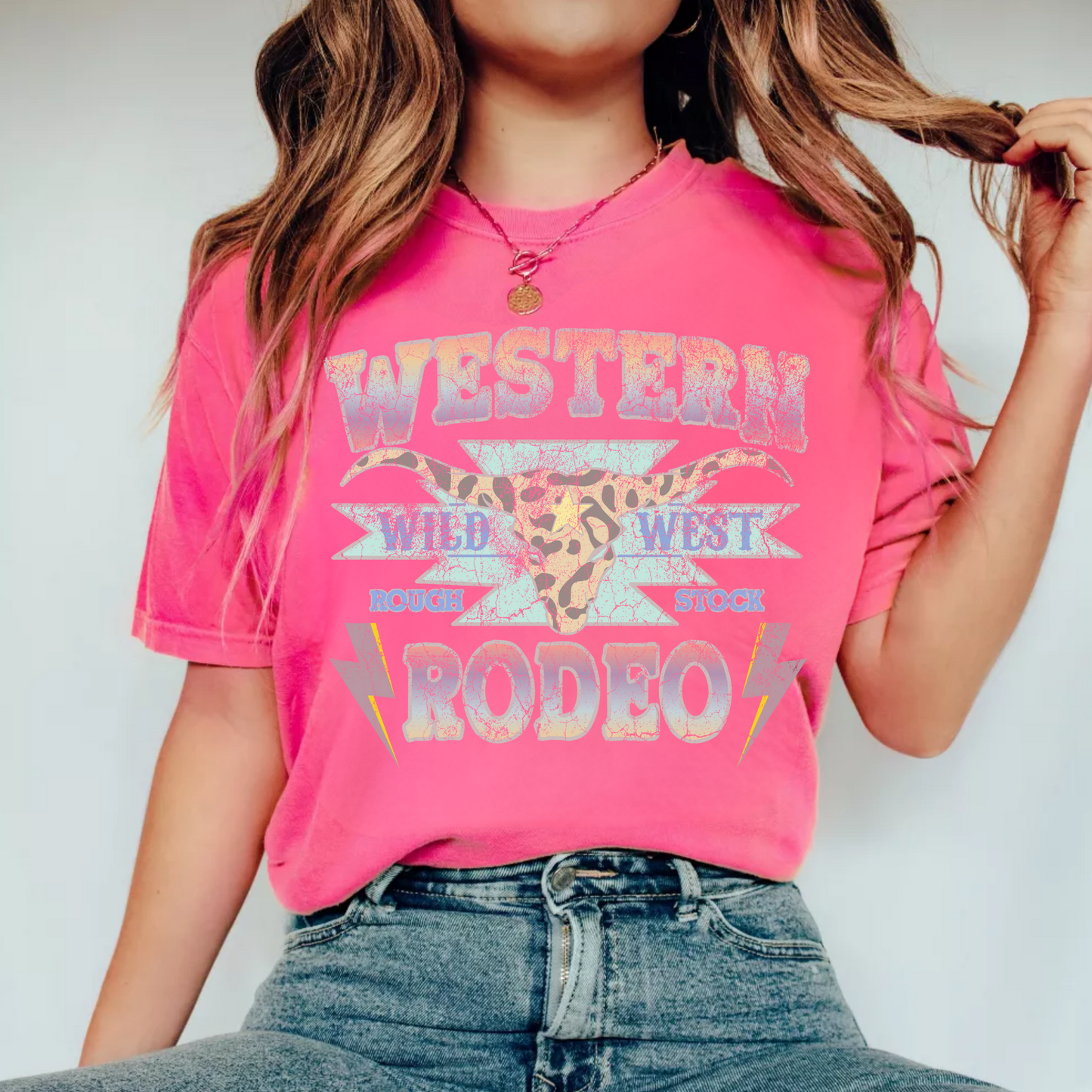 (shirt not included) Western Rodeo - Clear Film Transfer