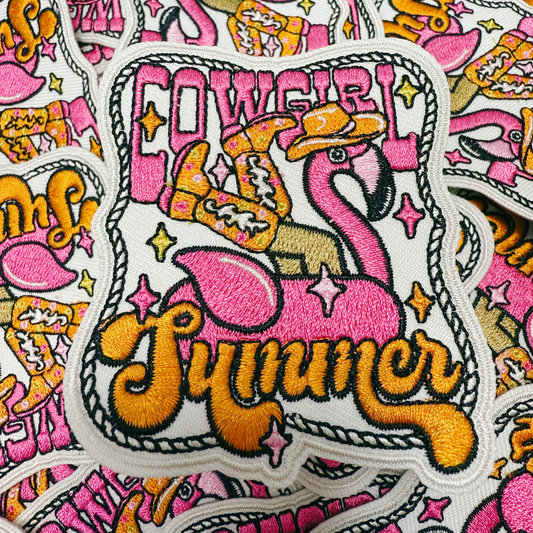 3" Cowgirl Summer  -  Embroidered Hat Patch