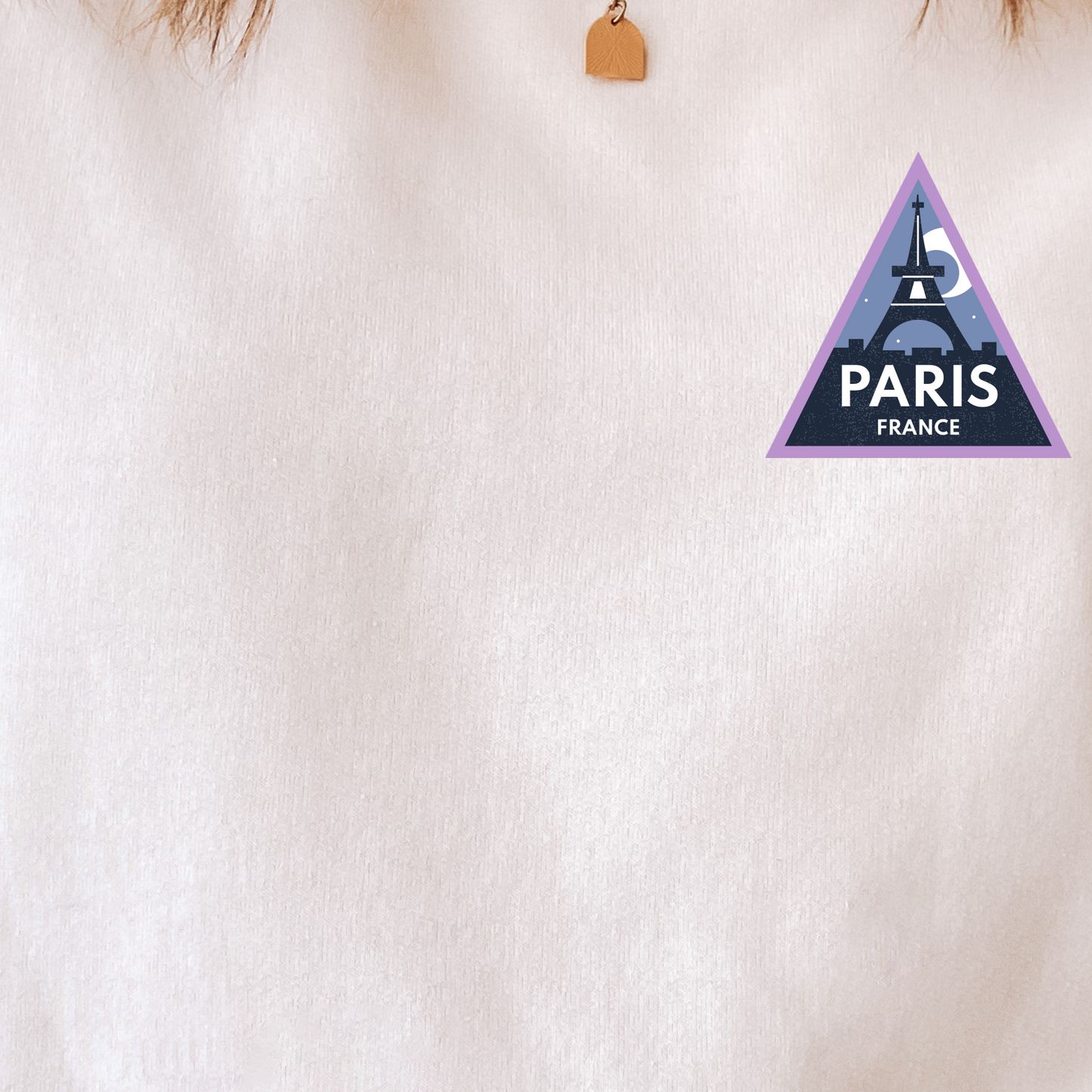 (Shirt not included) PARIS triangle POCKET -  Matte Clear Film Transfer