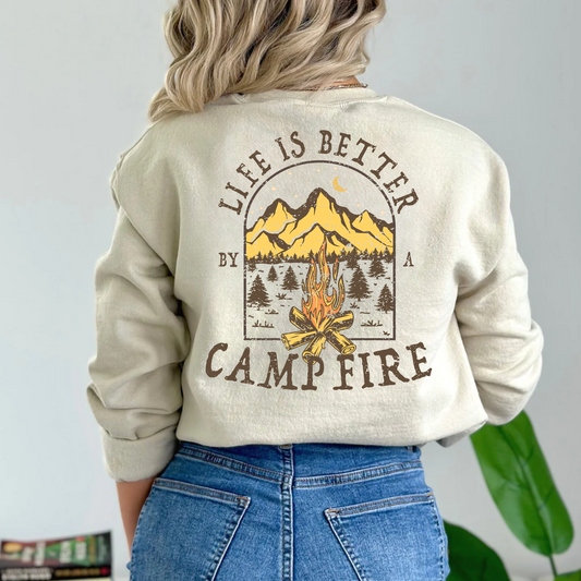(shirt not included) Life is Better by a Campfire - Matte Clear Film Transfer