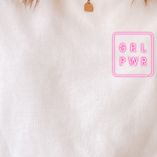 (Shirt not included) GRL PWR POCKET -  Matte Clear Film Transfer