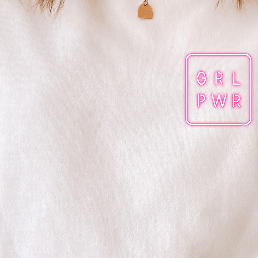 (Shirt not included) GRL PWR POCKET - Matte Clear Film Transfer