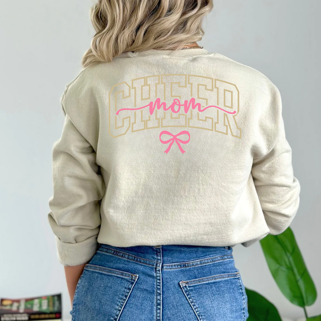 (shirt not included) CHEER MOM -  GLITTER  DTF TRANSFER ( COLD PEEL)