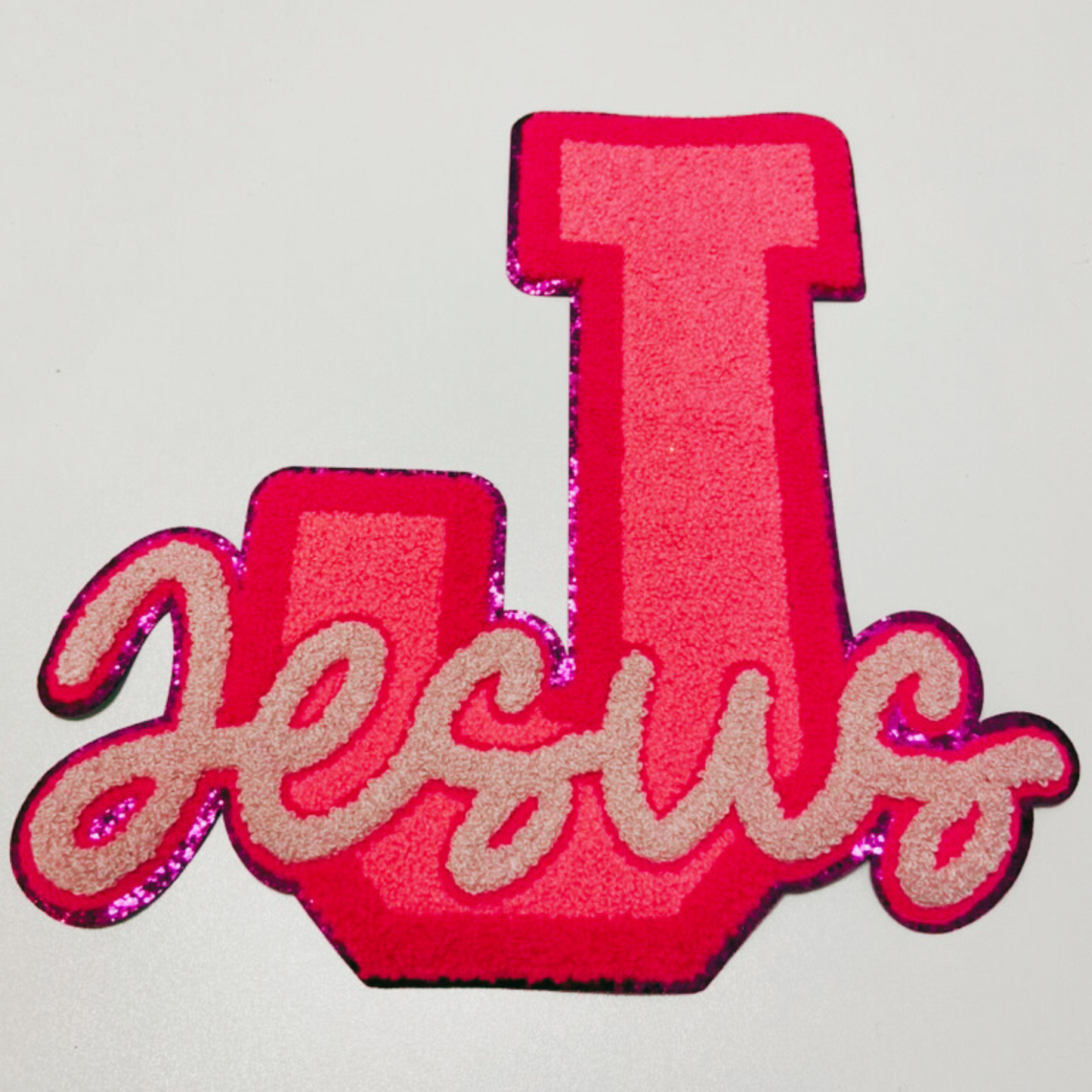 11” Jesus in PINK - Chenille Patch