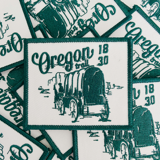 3" Oregon Trail in GREEN - Embroidered Hat Patch