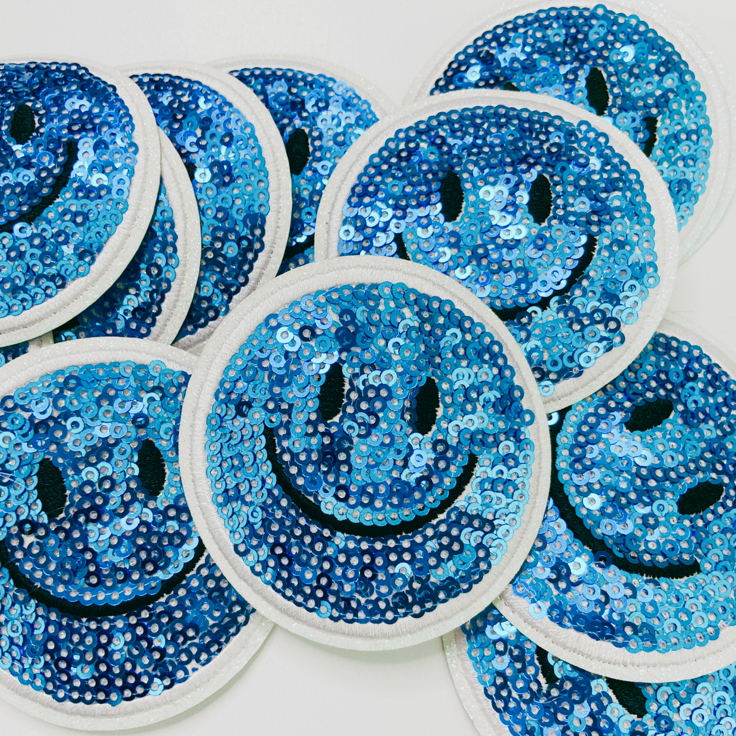 NEON Sequin Smiley Face Patch - 2.5" x 2.5"  - hat Patch