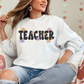 (shirt not included) Teacher w Flowers -  DTF Transfer ( HOT PEEL)