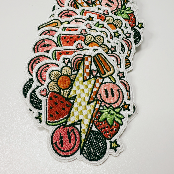 3" Happy Summertime  -  Embroidered Hat Patch