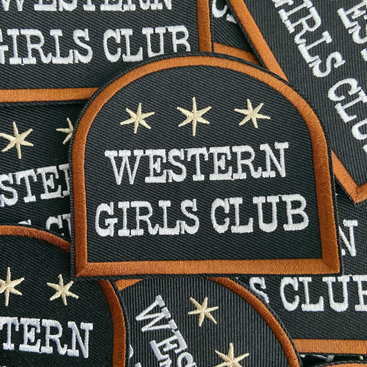 3"  Western Girls Club  -  Embroidered Hat Patch